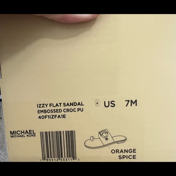 Michael kors sandal Izzy flat sandal embossed croc size 7 - Picture 4 of 4